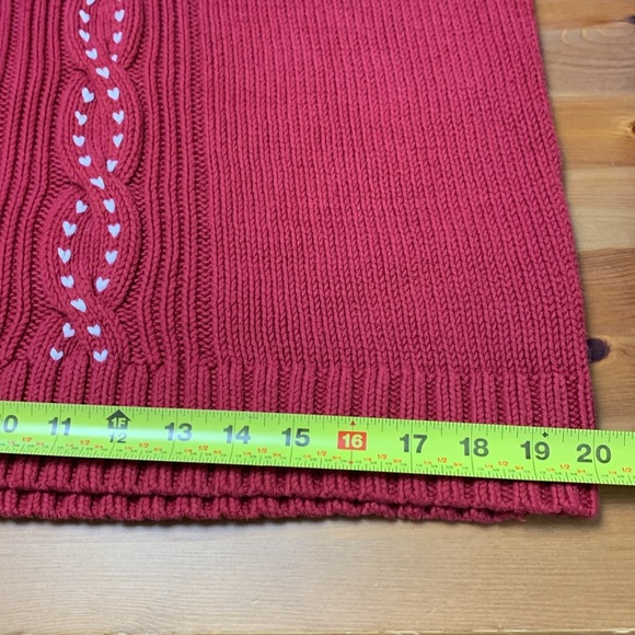 Northern Reflections 60% Cotton 40% Acrylic Turtleneck Sweater Red w Hearts - Picture 7 of 8